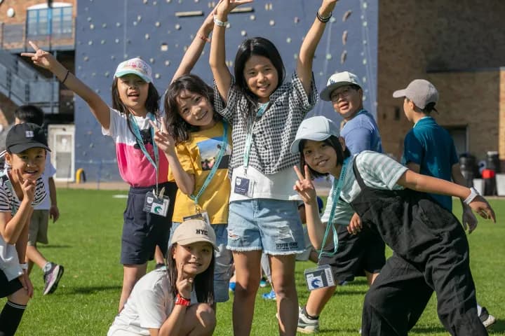 Camp Dragon students on the field