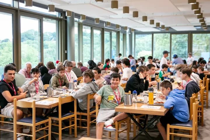 Lunch in the dining hall