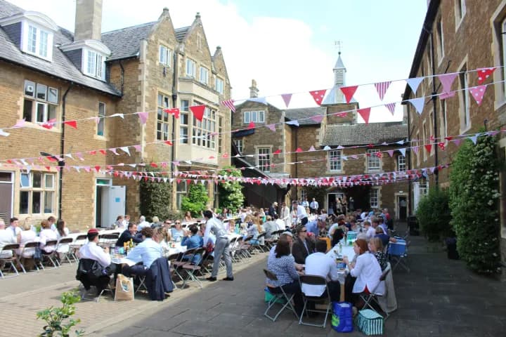 Outdoor celebration in the courtyard