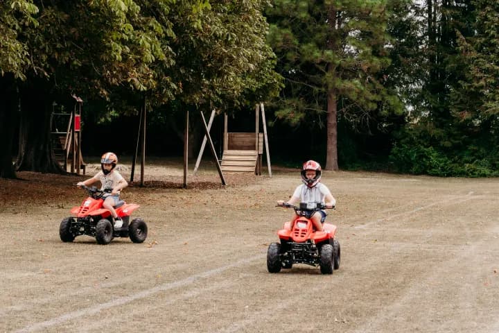 Quad biking on the activity field