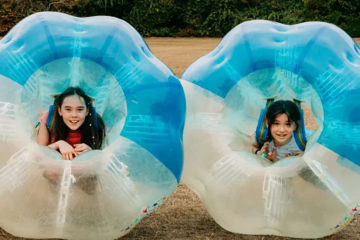 Girls in zorb balls